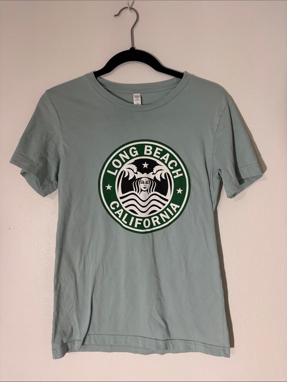 Long Beach California Graphic Tee - Sage Green